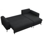 Narożnik AXEL L - uniwersalny - ciemnoszary, welwet