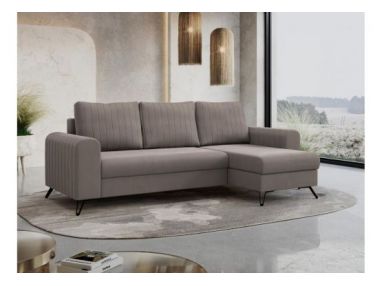 Narożnik AXEL L - uniwersalny - jasnobrązowy, welwet