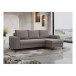 Narożnik AXEL L - uniwersalny - jasnobrązowy, welwet