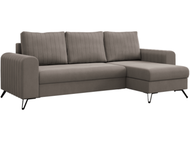 Narożnik AXEL L - uniwersalny - jasnobrązowy, welwet