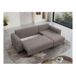 Narożnik AXEL L - uniwersalny - jasnobrązowy, welwet