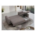 Narożnik AXEL L - uniwersalny - jasnobrązowy, welwet