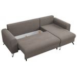 Narożnik AXEL L - uniwersalny - jasnobrązowy, welwet