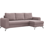 Narożnik AXEL L - uniwersalny - różowy, welwet