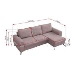 Narożnik AXEL L - uniwersalny - różowy, welwet