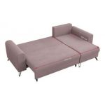 Narożnik AXEL L - uniwersalny - różowy, welwet