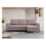 Narożnik AXEL L - uniwersalny - różowy, welwet