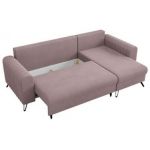 Narożnik AXEL L - uniwersalny - różowy, welwet