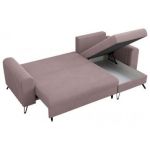 Narożnik AXEL L - uniwersalny - różowy, welwet