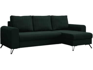 Narożnik AXEL L - uniwersalny - zielony, welwet