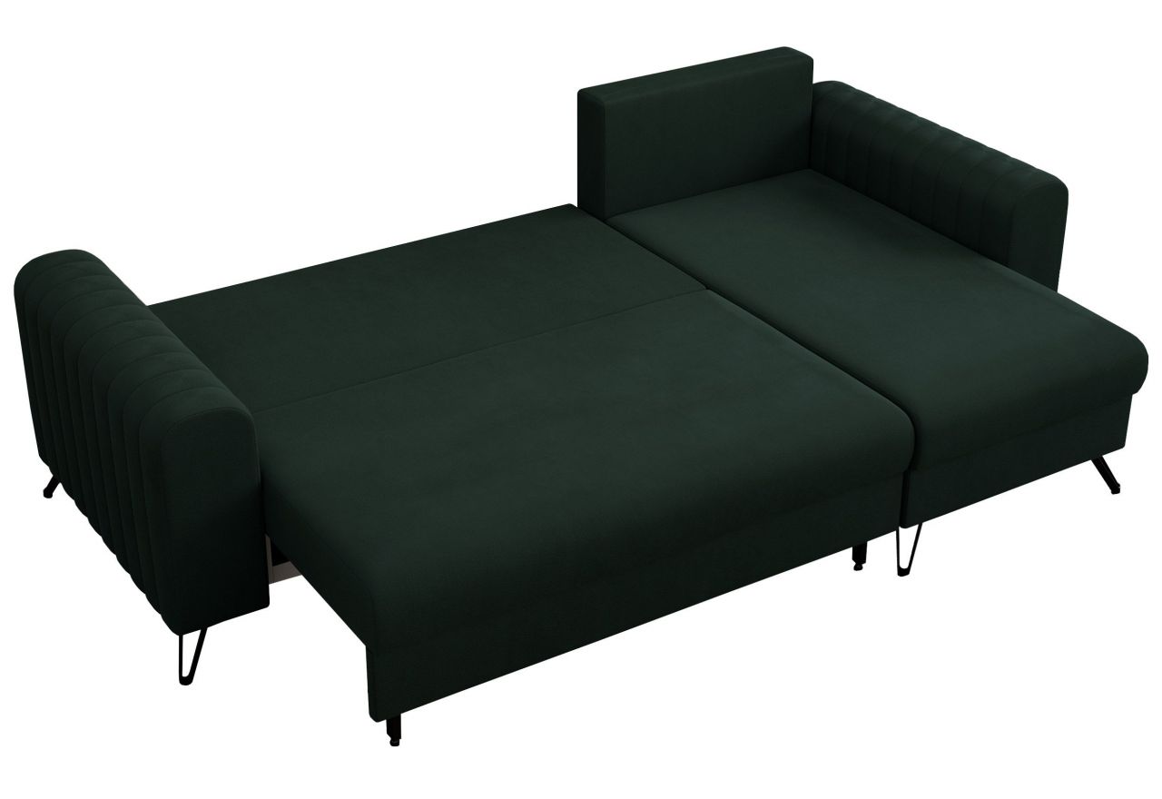 Narożnik AXEL L - uniwersalny - zielony, welwet