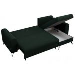 Narożnik AXEL L - uniwersalny - zielony, welwet