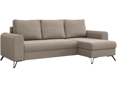 Narożnik AXEL L - uniwersalny - beżowy, welwet