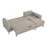 Narożnik AXEL L - uniwersalny - kremowy, welwet