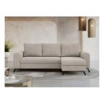 Narożnik AXEL L - uniwersalny - kremowy, welwet