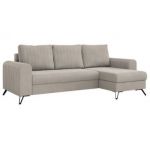 Narożnik AXEL L - uniwersalny - kremowy, welwet