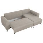 Narożnik AXEL L - uniwersalny - kremowy, welwet