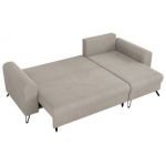 Narożnik AXEL L - uniwersalny - kremowy, welwet