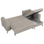 Narożnik AXEL L - uniwersalny - kremowy, welwet