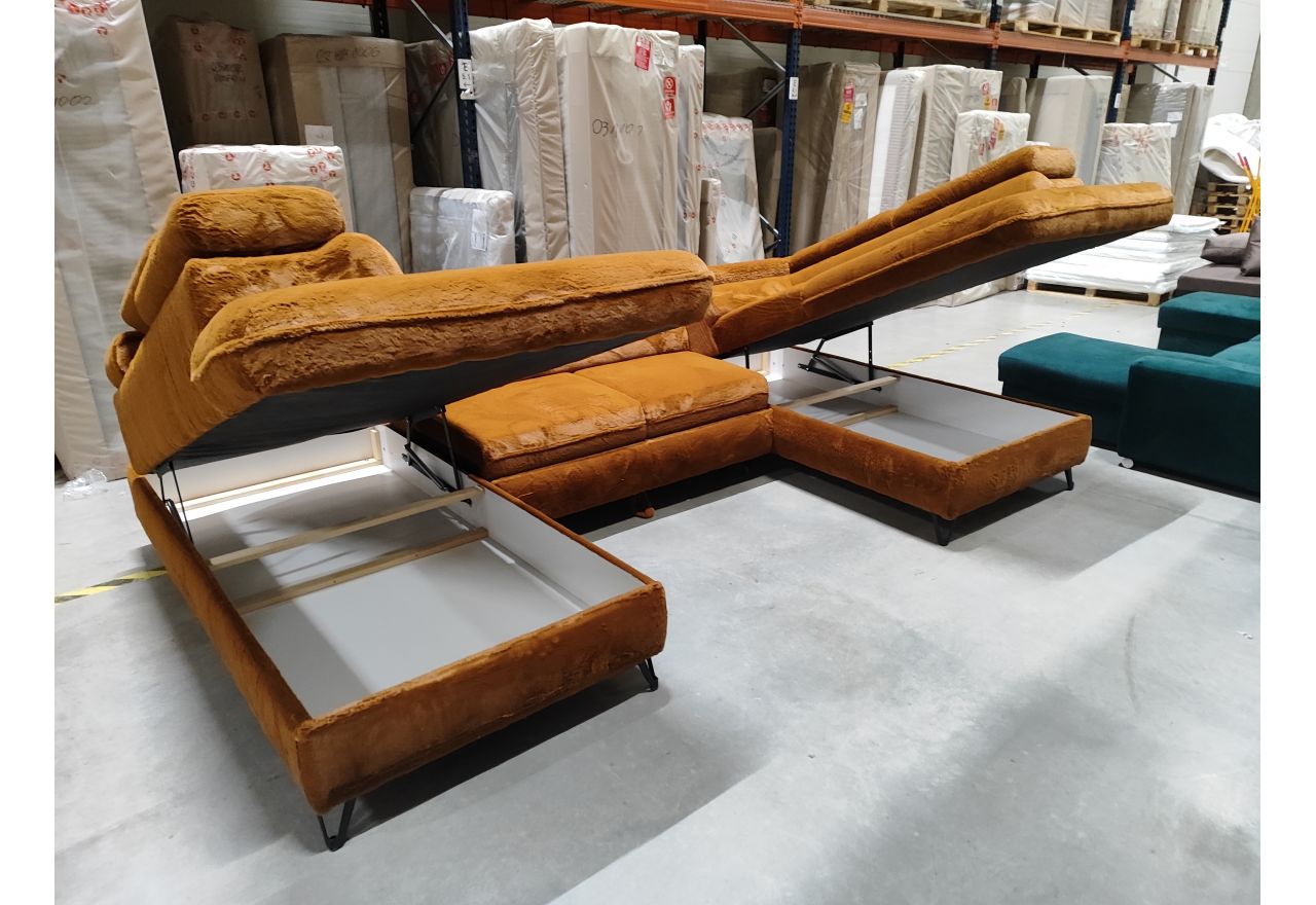 Narożnik PETER U - Lapit 44 - pomarańczowy - OUTLET