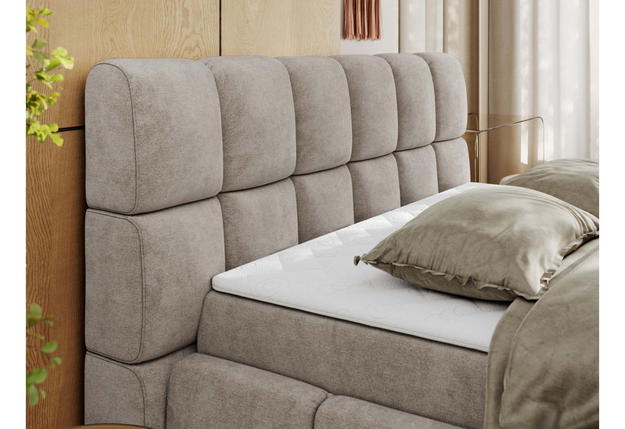 Łóżko kontynentalne NIRA 200x200 - Matana 17 - beżowy - OUTLET