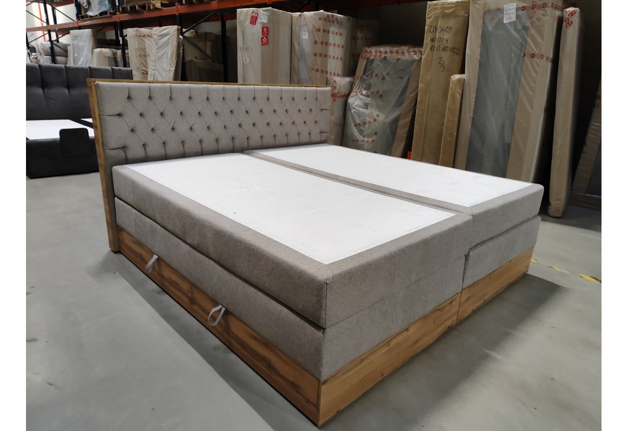 Łóżko kontynentalne AMORE KING 200x200 - Matana 17 - beżowy - OUTLETU