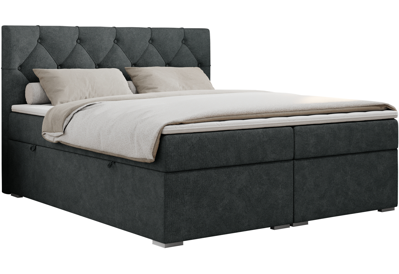Łóżko kontynentalne ALDA 180x200 - Matana 05 - ciemny szary - OUTLET