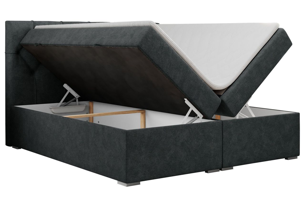 Łóżko kontynentalne ALDA 180x200 - Matana 05 - ciemny szary - OUTLET