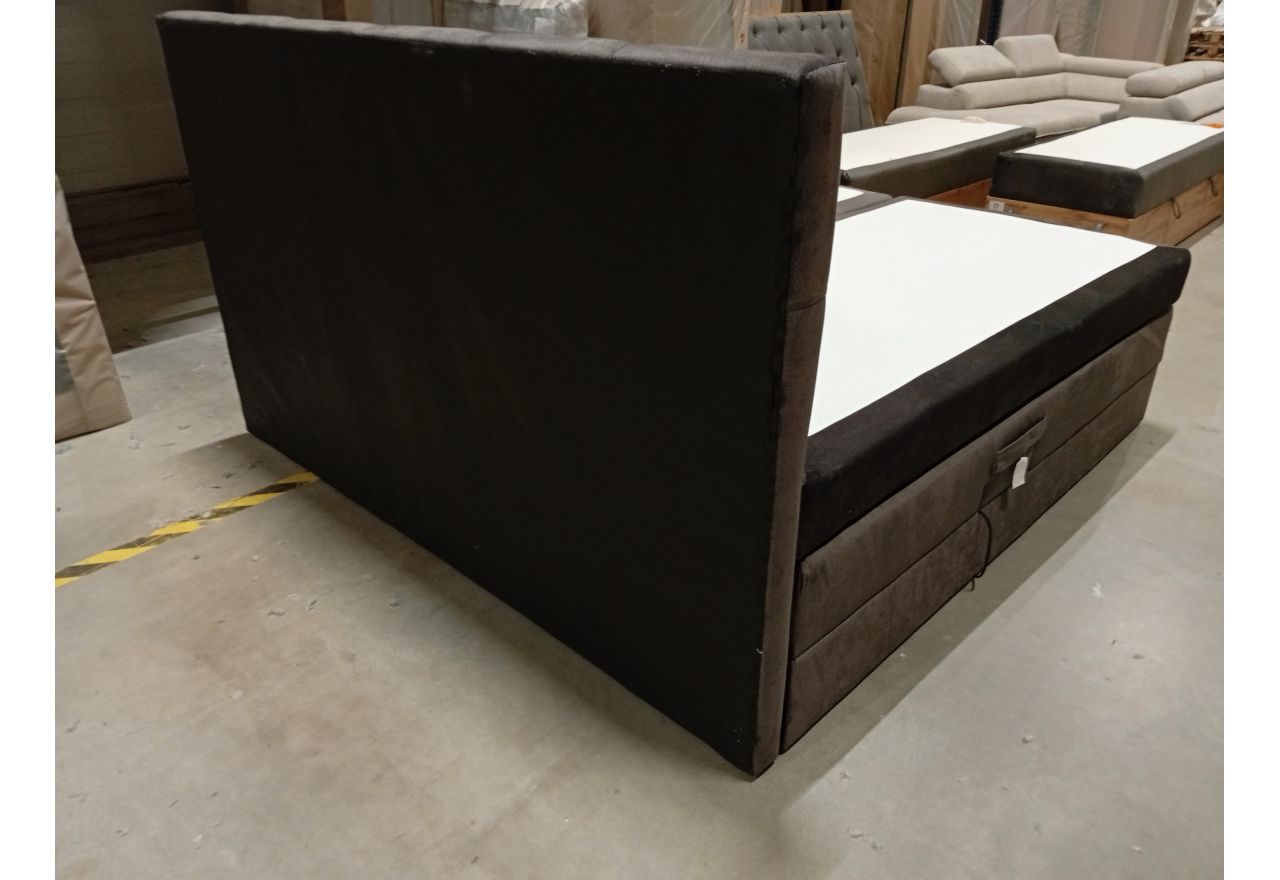 Łóżko kontynentalne VITTORIA 200x200 - Monolith 92 - ciemny szary - OUTLETU