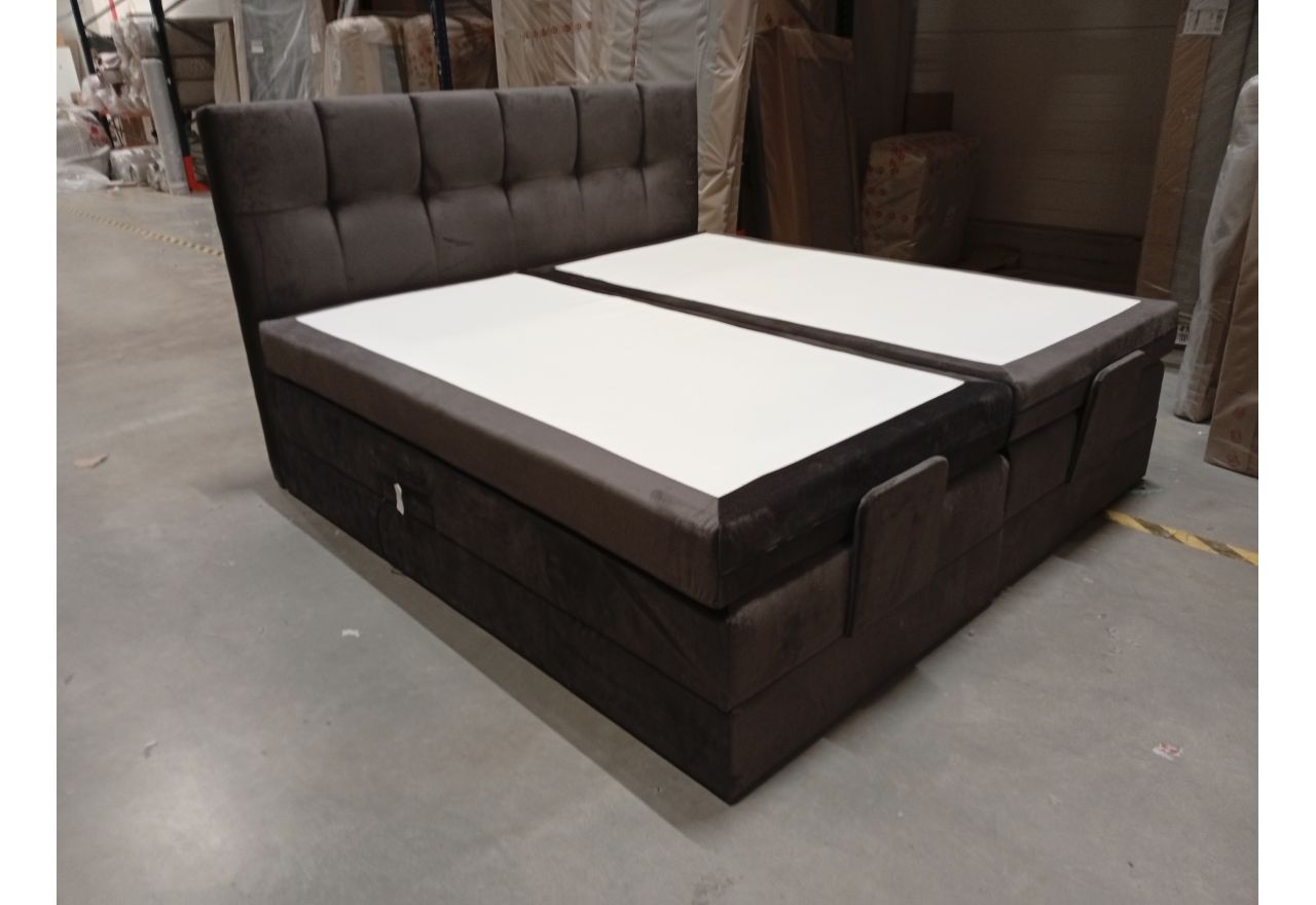 Łóżko kontynentalne VITTORIA 200x200 - Monolith 92 - ciemny szary - OUTLETU