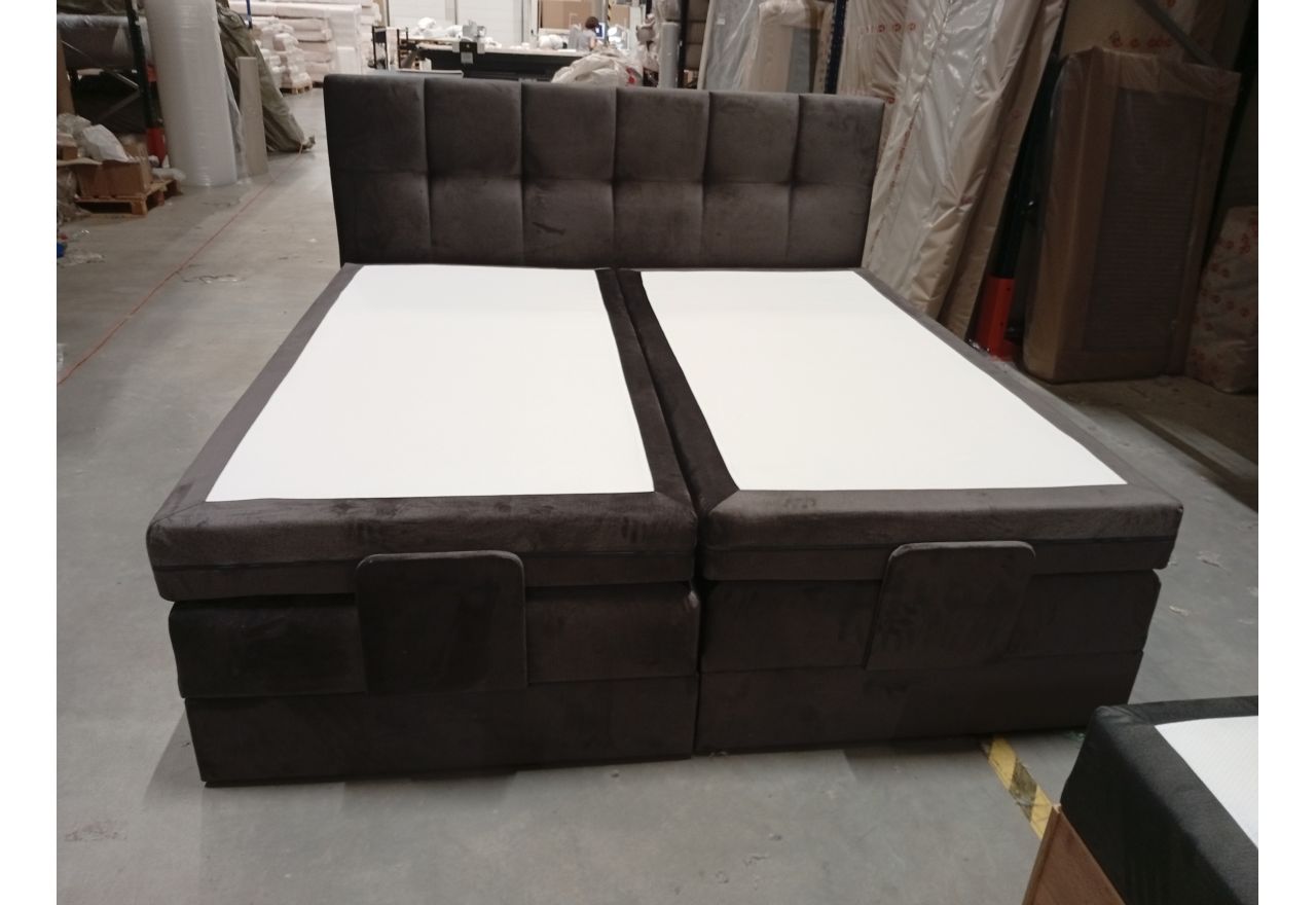 Łóżko kontynentalne VITTORIA 200x200 - Monolith 92 - ciemny szary - OUTLETU