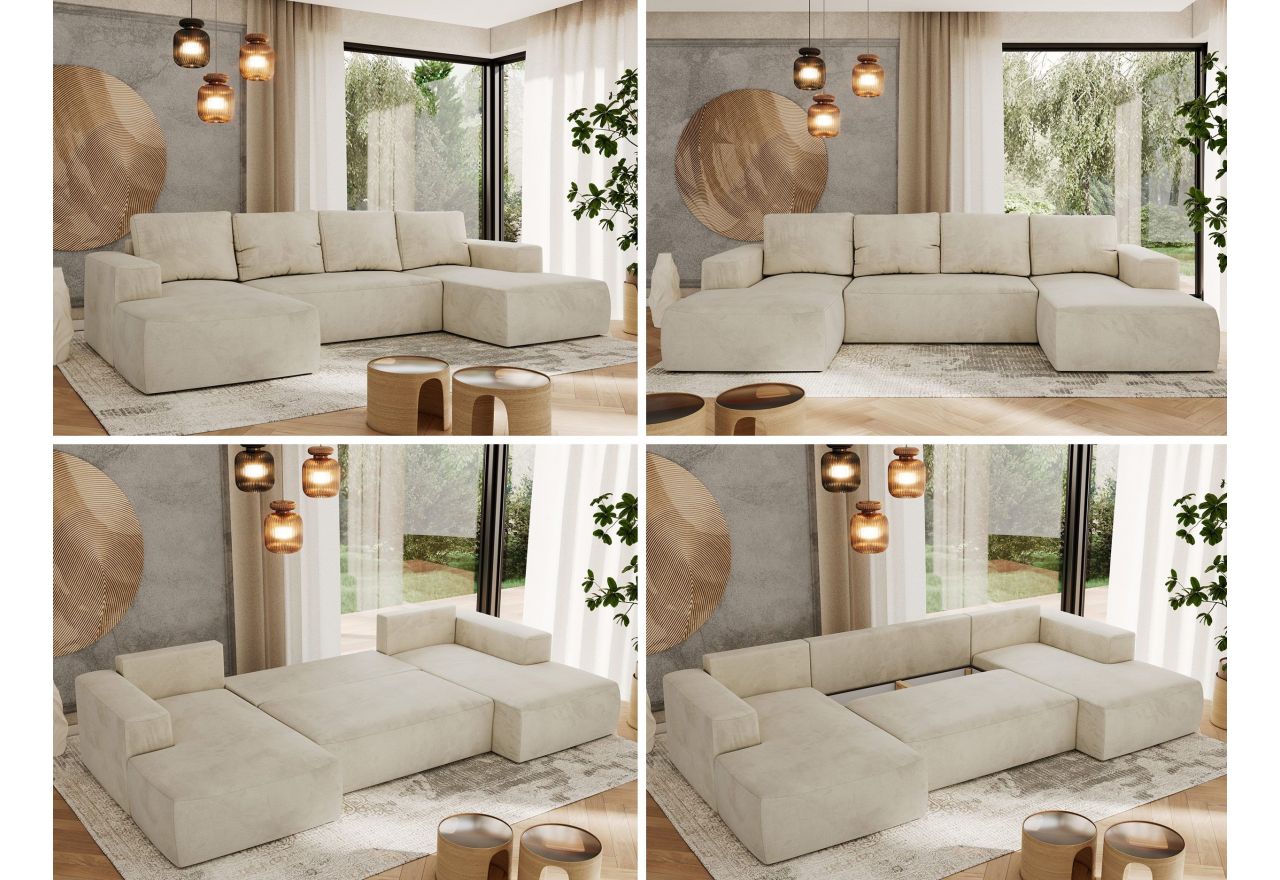 Narożnik TRENTINO U - Monolith 02 - beżowy - OUTLET