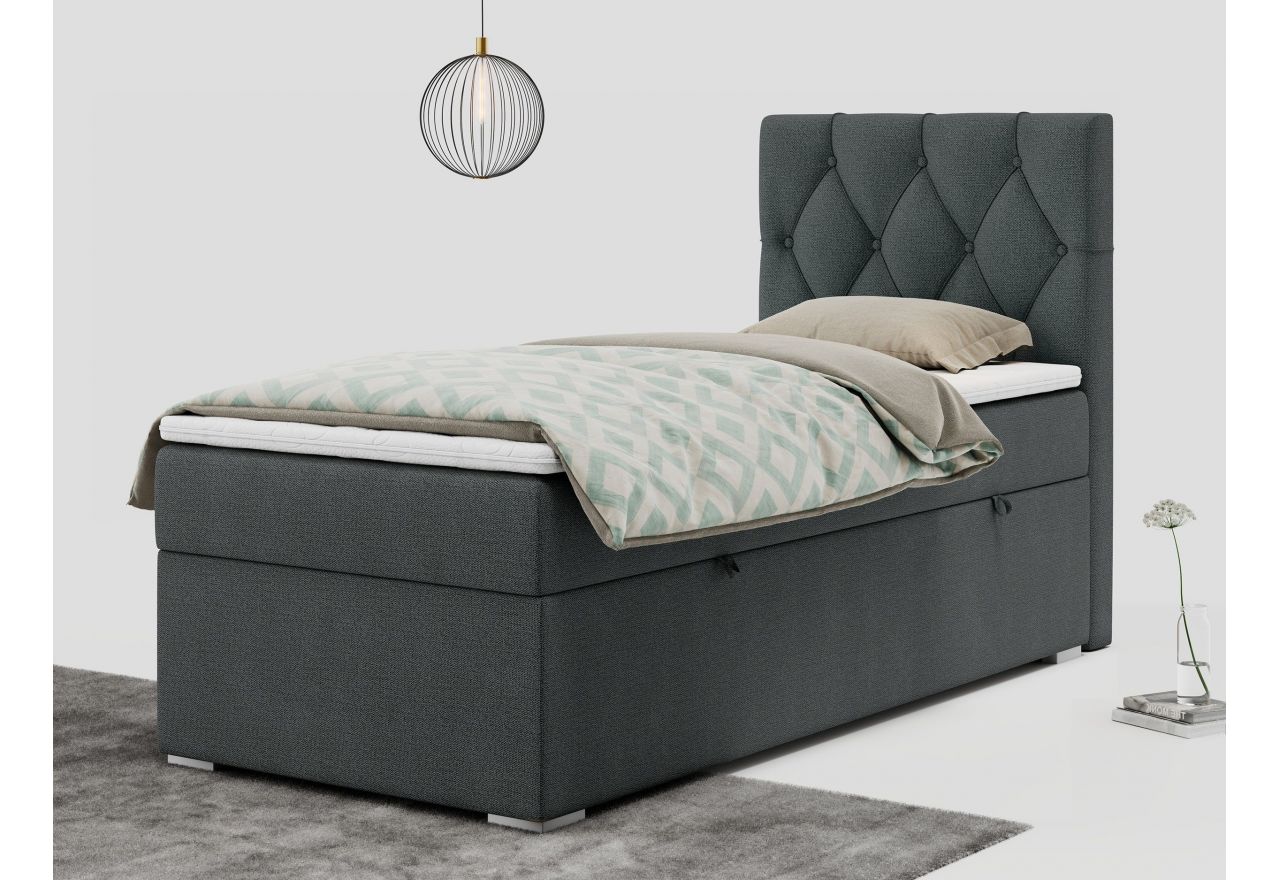 Łóżko kontynentalne ALDA 90x200 - Matana 05 - ciemny szary - OUTLET