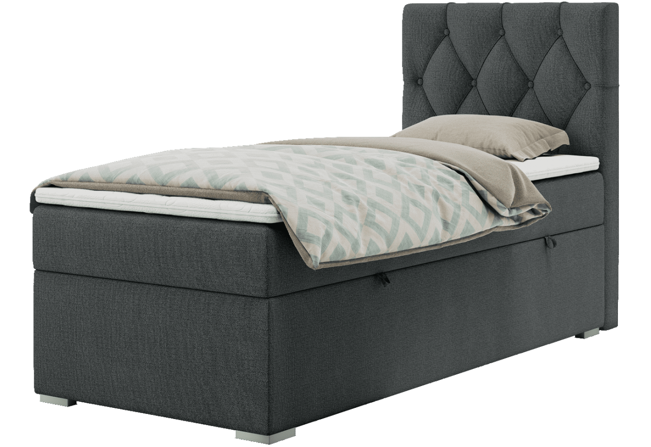 Łóżko kontynentalne ALDA 90x200 - Matana 05 - ciemny szary - OUTLET
