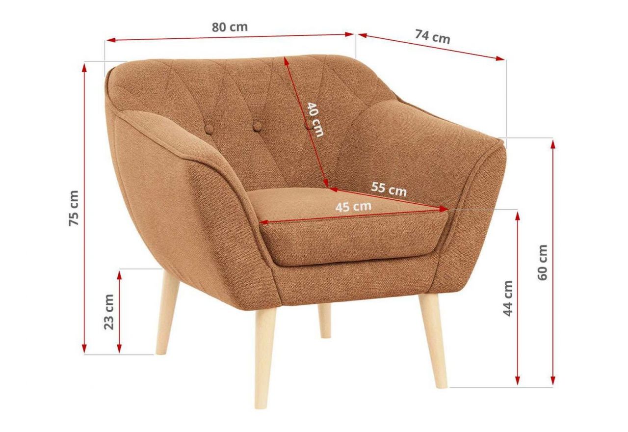 Fotel PIRS - Matana 08 - pomarańczowy - OUTLET