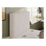 Łóżko kontynentalne TILIO 90x200 - H3 - beżowy, sztruks - strona lewa