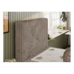 Łóżko kontynentalne TILIO 90x200 - H3 - jasnobrązowy, sztruks - strona lewa