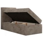 Łóżko kontynentalne TILIO 90x200 - H3 - jasnobrązowy, sztruks - strona lewa