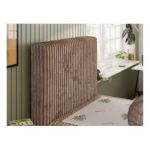 Łóżko kontynentalne TILIO 90x200 - H3 - brązowy, sztruks - strona lewa