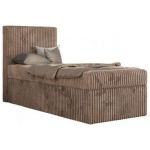 Łóżko kontynentalne TILIO 90x200 - H3 - brązowy, sztruks - strona lewa