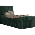 Łóżko kontynentalne TILIO 90x200 - H3 - ciemnozielony, sztruks - strona lewa