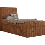 Łóżko kontynentalne TILIO 90x200 - H3 - pomarańczowy, sztruks - strona lewa