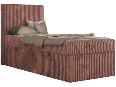 Łóżko kontynentalne TILIO 90x200 - H3 - różowy, sztruks - strona lewa