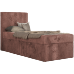 Łóżko kontynentalne TILIO 90x200 - H3 - różowy, sztruks - strona lewa