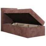 Łóżko kontynentalne TILIO 90x200 - H3 - różowy, sztruks - strona lewa