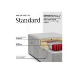 Łóżko kontynentalne TILIO 90x200 - H3 - różowy, sztruks - strona lewa