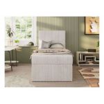 Łóżko kontynentalne TILIO 90x200 - H3 - beżowy, sztruks - strona prawa