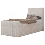 Łóżko kontynentalne TILIO 90x200 - H3 - beżowy, sztruks - strona prawa