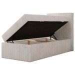 Łóżko kontynentalne TILIO 90x200 - H3 - beżowy, sztruks - strona prawa