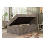 Łóżko kontynentalne TILIO 90x200 - H3 - jasnobrązowy, sztruks - strona prawa